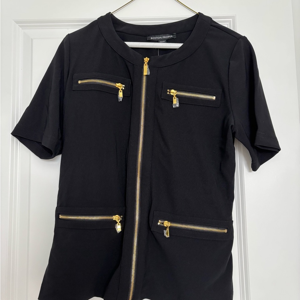 Boston Proper Black Travel Set with Gold Accents